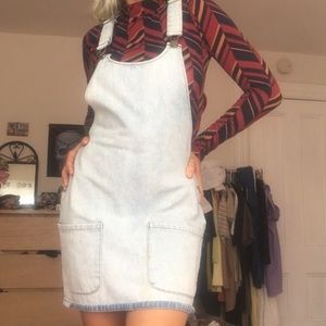 Acid washed Denim Overall Dress